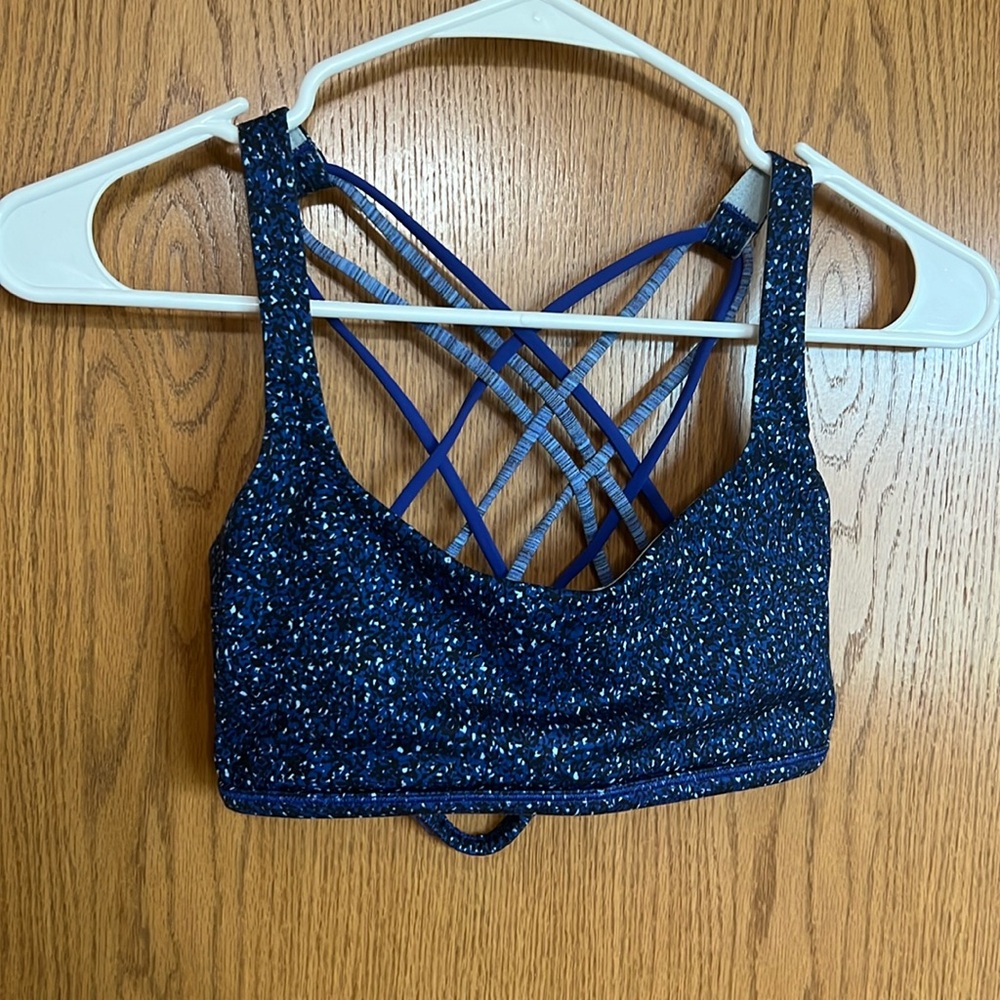 Lululemon Free To Be Bra - Wild , Blue, Size 4